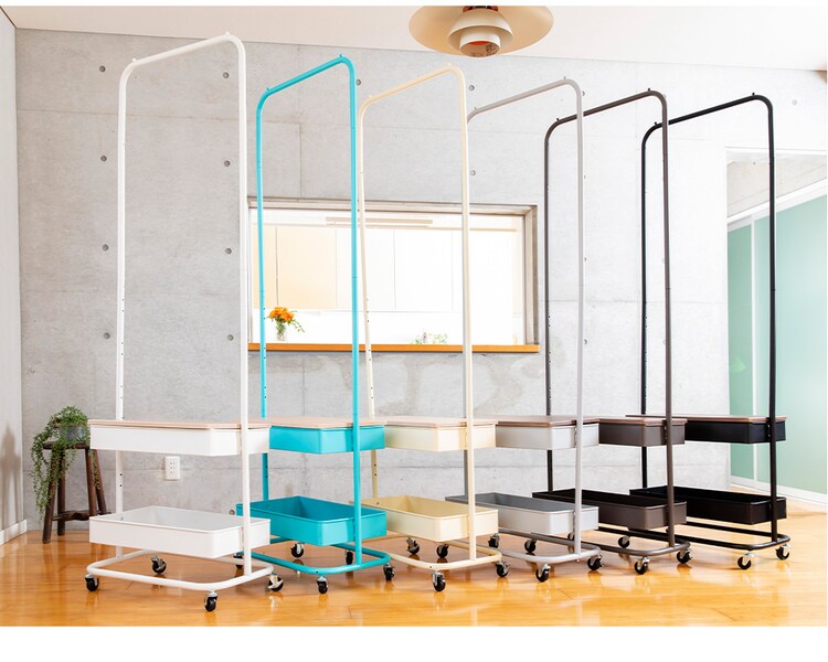 ハンガーラック 収納 バスケットハンガー BHYO-6C ベージュ6