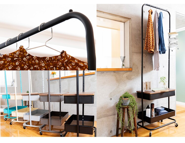 ハンガーラック 収納 バスケットハンガー BHYO-6C ベージュ11