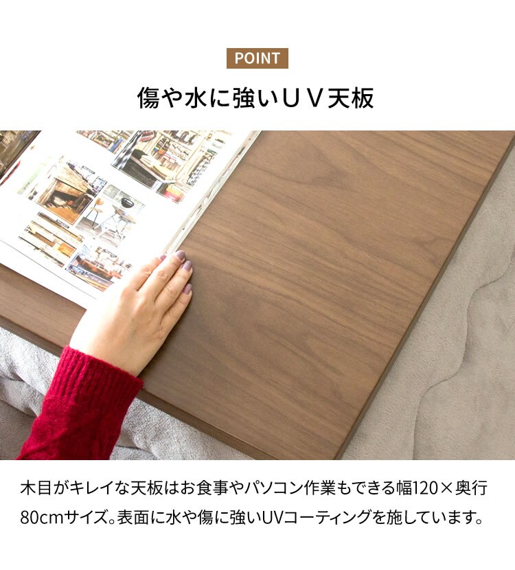 家具調こたつ ブラウン PKF-1208RF-T 13