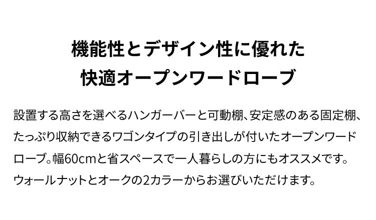 オープンワードローブ WSW-6015 全2色【プラザセレクト】1