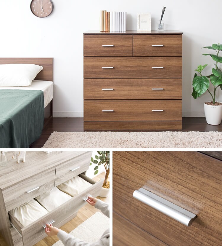 木製4段チェスト WCS-9090 ウォルナット2