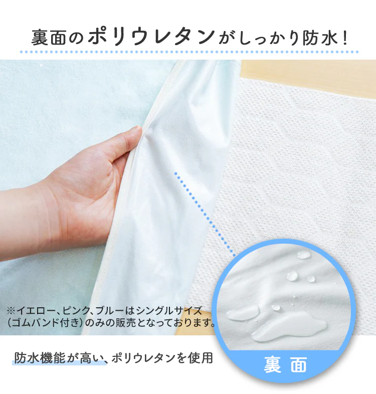 裏面のポリウレタンが防水