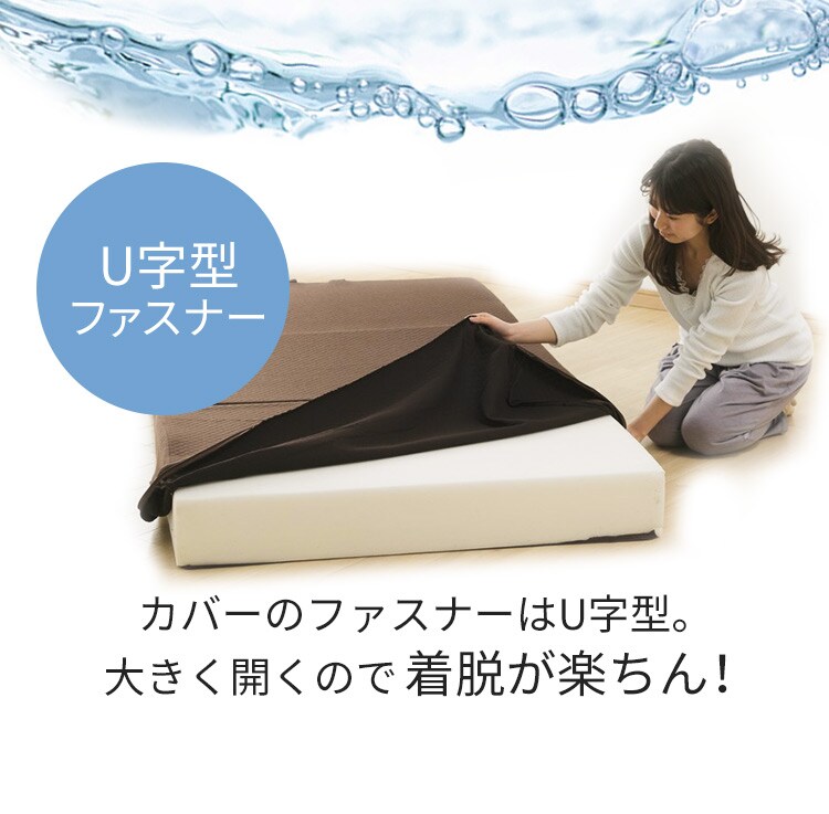 高反発ウレタンマットレス≪厚さ15.5cm≫ 三つ折りフラット ダブル ネイビー19