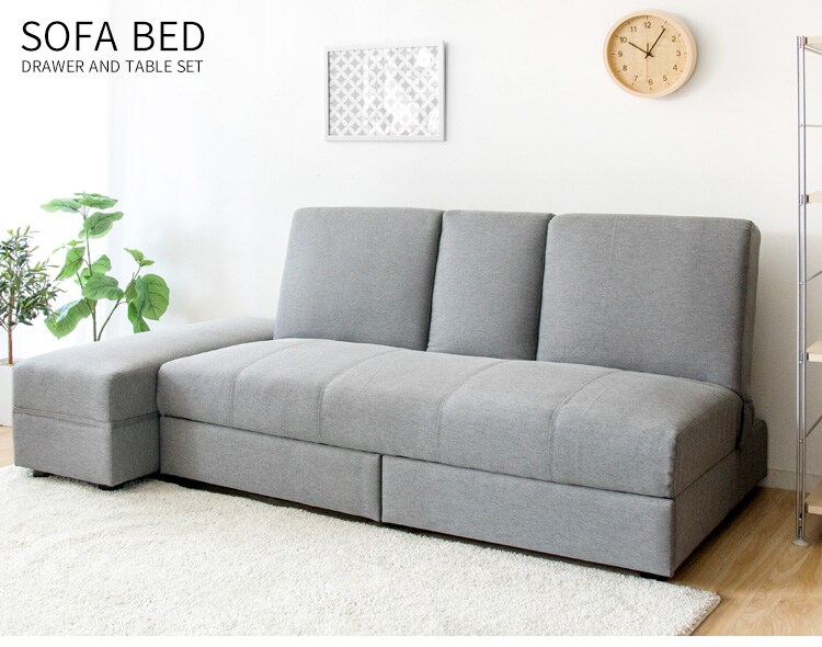 引出・テーブル付ソファベッド DTSB-1810 ブラウン 【代引き不可】1