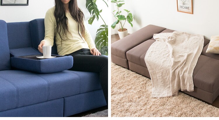 引出・テーブル付ソファベッド DTSB-1810 ブラウン 【代引き不可】6