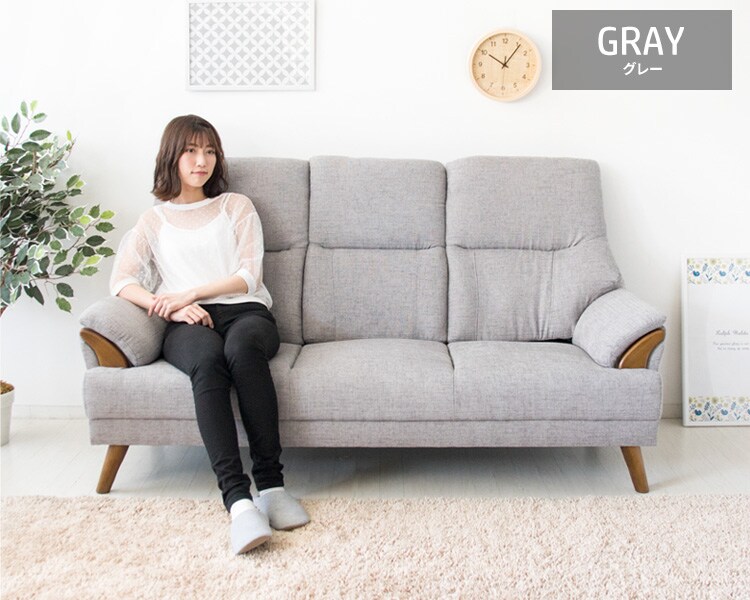 ハイバックソファ 3人掛け HBSF-1785 ベージュ 【代引き不可】14