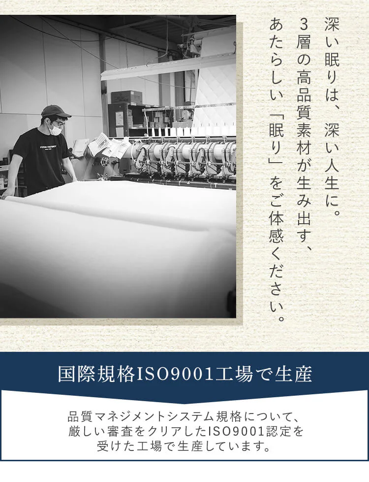 ハードマーブル三層敷き布団 SD アイボリー 10