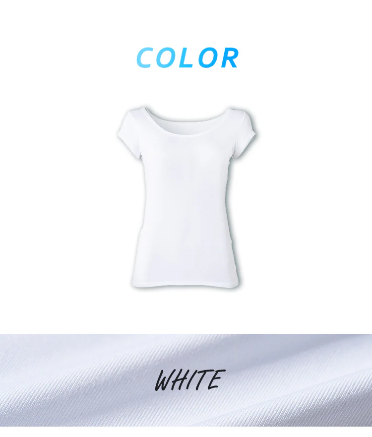 【メール便】レディース ドライインナー半袖Tシャツ 丸首 ホワイト LDISR-M 全2サイズ【プラザセレクト】5