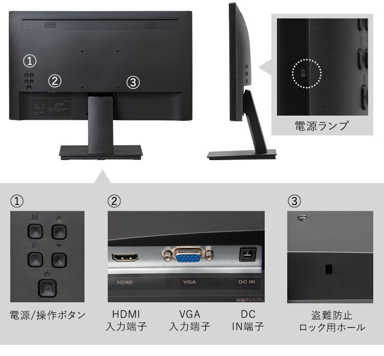 液晶ディスプレイ ブラック PLD-F221 10
