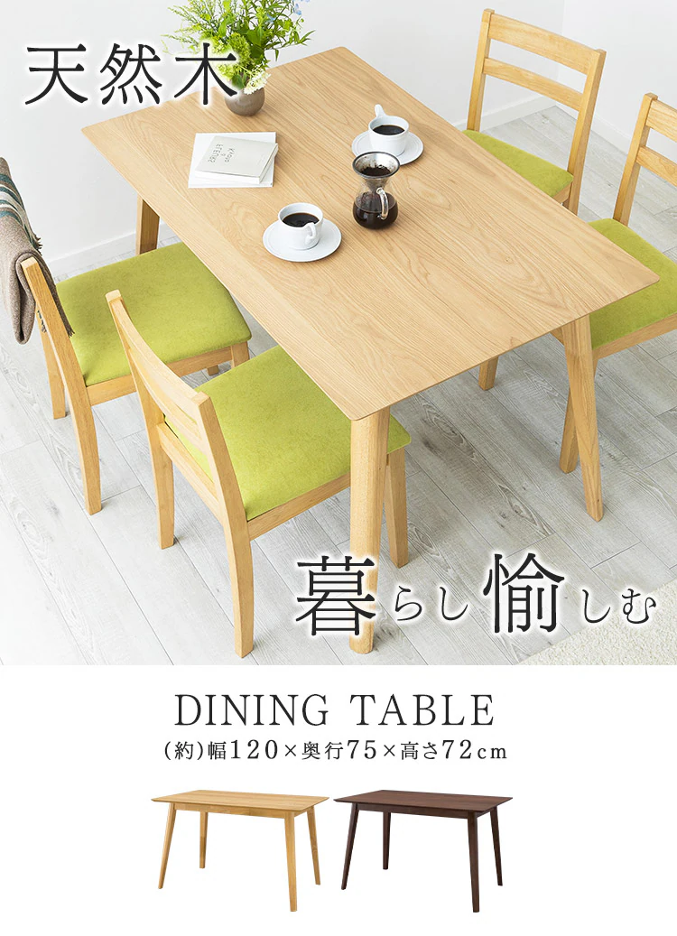 ダイニングテーブル 120×75 DTV-1275 オーク0