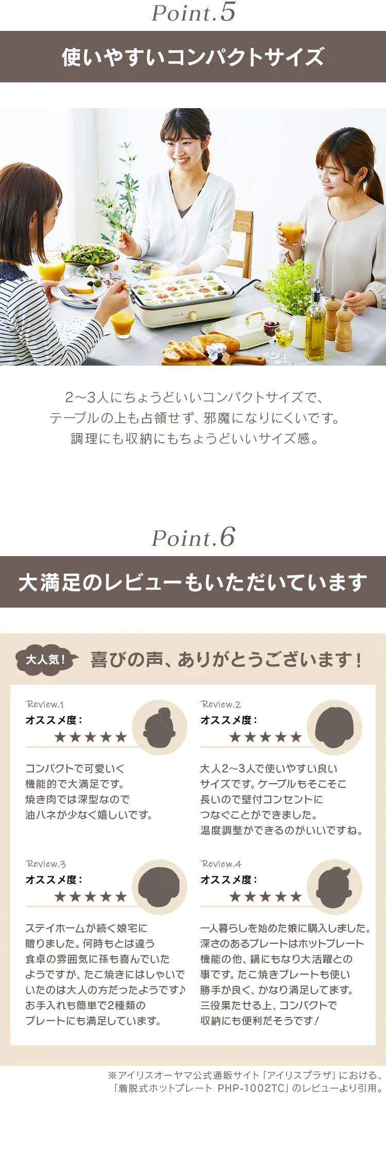 使いやすいコンパクトサイズ 大満足レビューもいただいています