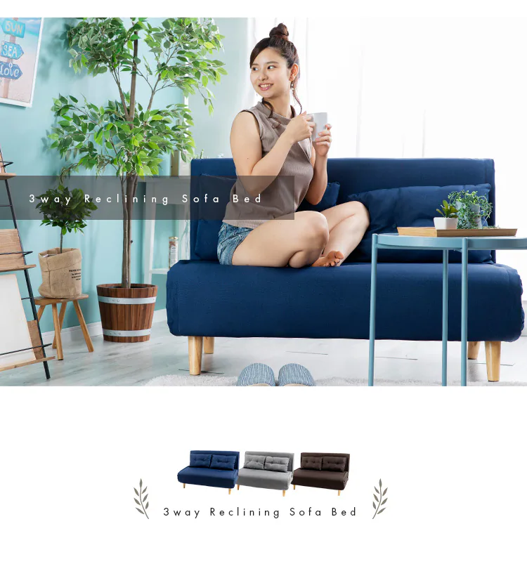 リクライニングソファベッド 3WRS-1220 グレー【代引き不可】5