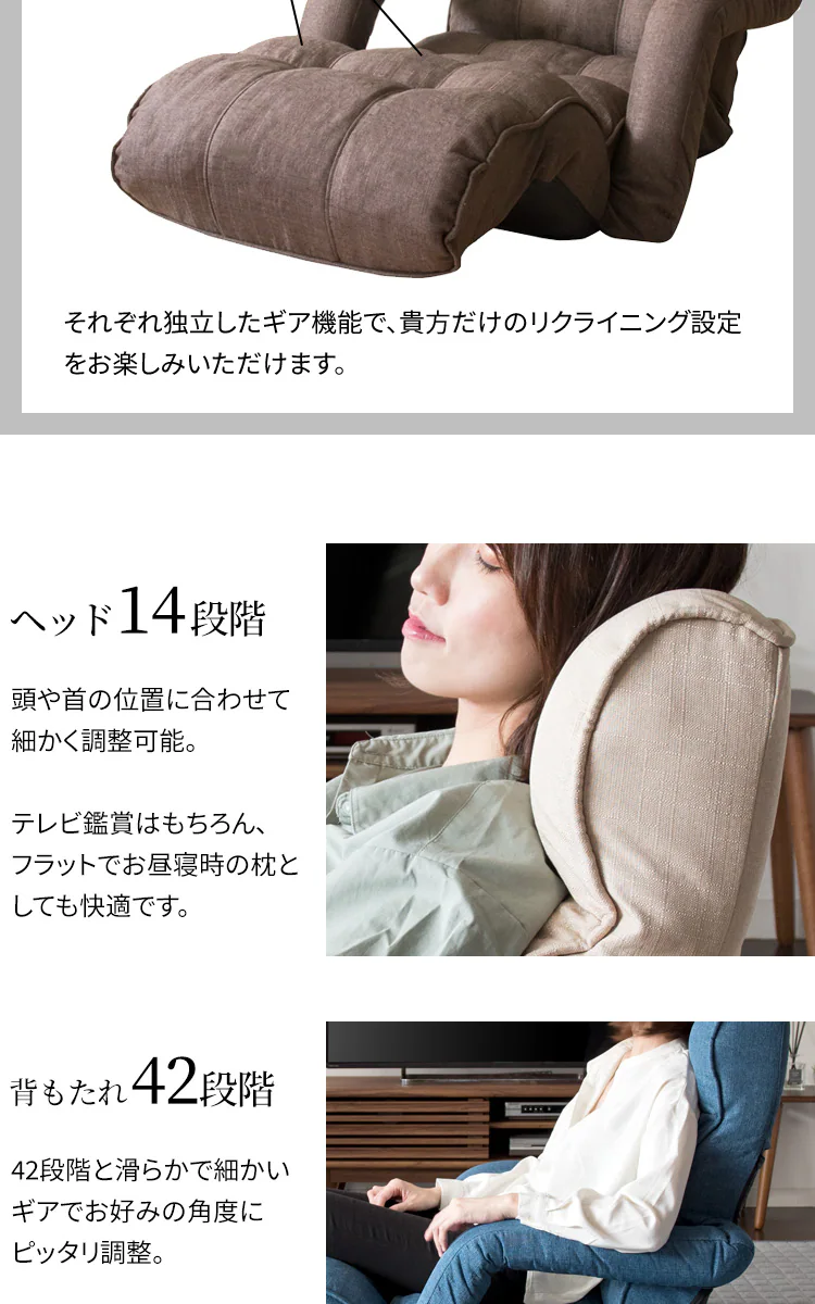 座椅子 肘付き リクライニング RHIZS-163 5