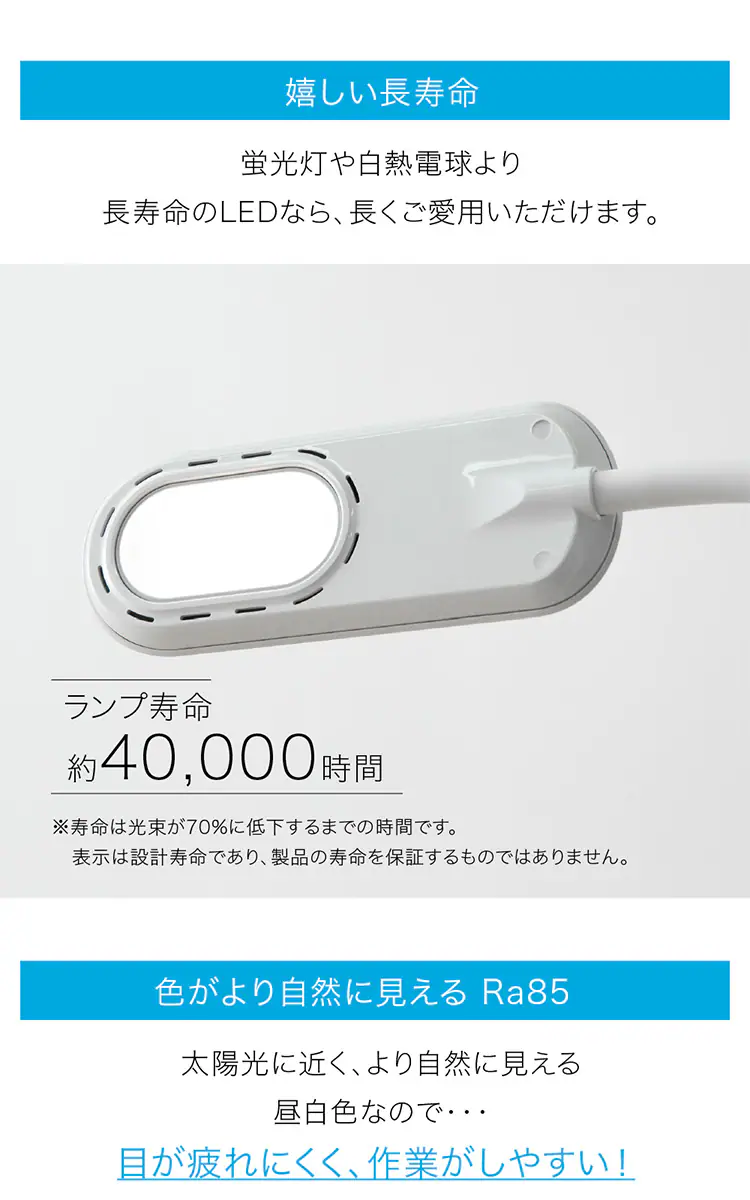 デスクライト LED クリップ式 PCL-R401-B ブラック 16