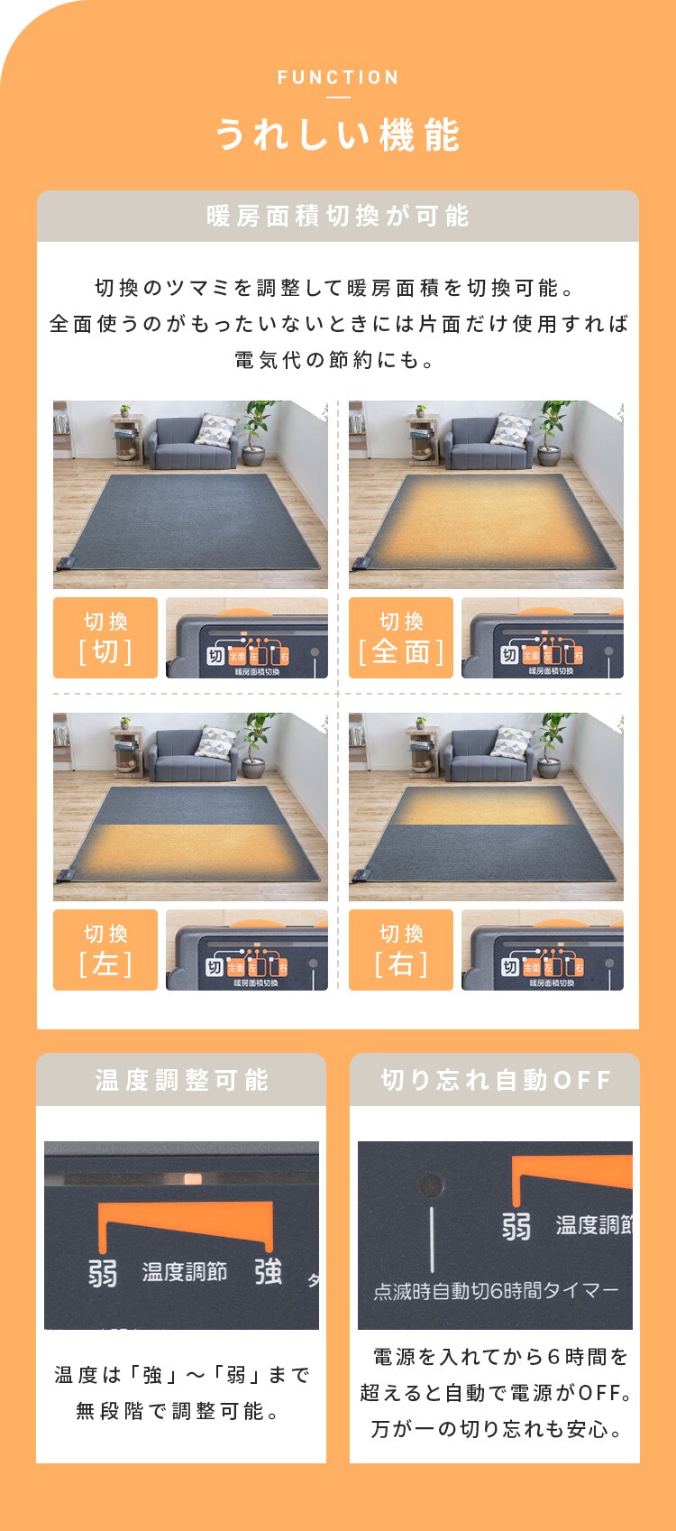 TEKNOS ラグ ＋3畳用カーペット 2点セット ベージュ HCMF-IR300 4