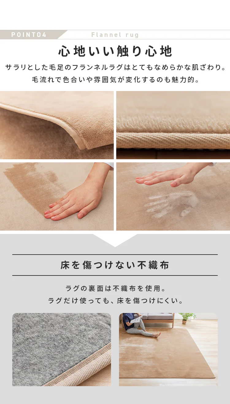 カーペット 2畳 ラグセット TEKNOS HCMF-IR200 ベージュ 5