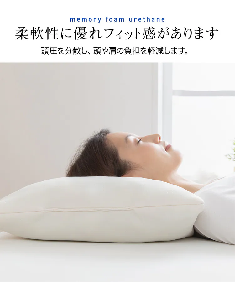 【50%OFFクーポン】低反発チップウレタン枕 ホワイト LHTM-14 4