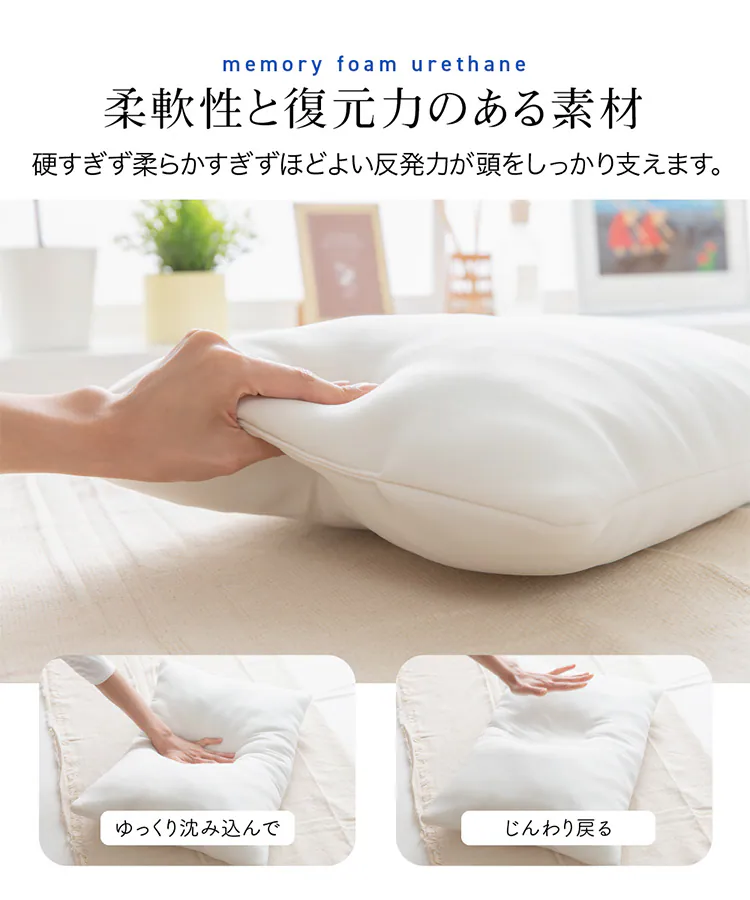 【50%OFFクーポン】低反発チップウレタン枕 ホワイト LHTM-14 8