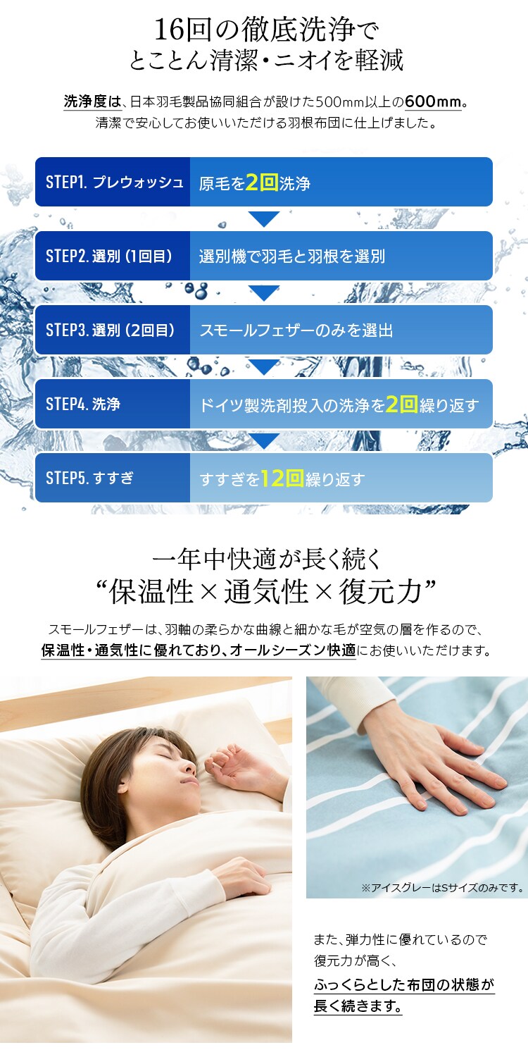 羽根布団9点セット D HNFT9-D アイボリー4