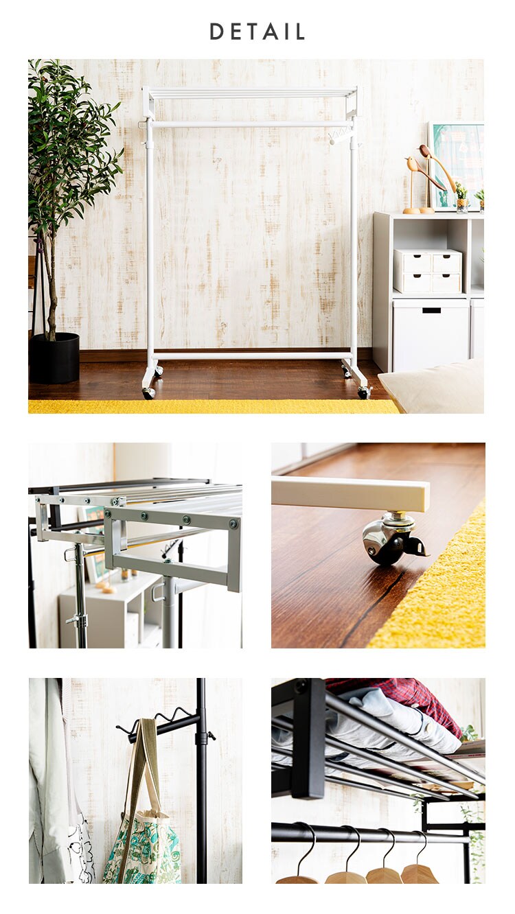 棚付きパイプハンガー 90cm幅 SPHG-90 ブラック11