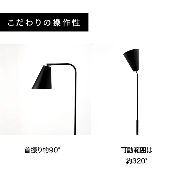 フロアランプ E26 PFL-1L-B ブラック 8