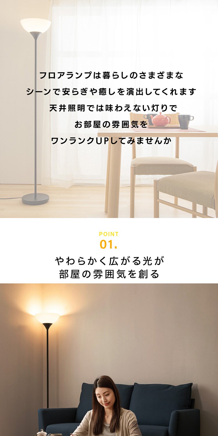 フロアランプ LED対応 PFL-1SU-B ブラック 1