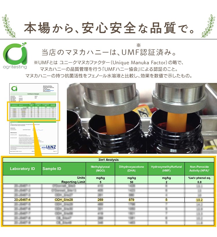 リーフ マヌカハニー 250g UMF10＋ 2