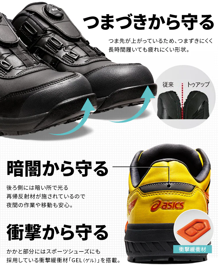 アシックス asics シューズ ウィンジョブ CP306 BOA 1273A029 ホワイト×クラシックレッド 26.5cm4