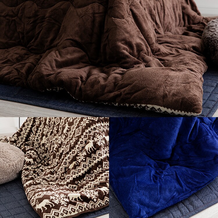 カジュアルこたつ＋リバーシブルこたつ掛布団 木目ダーク×ブラウン3