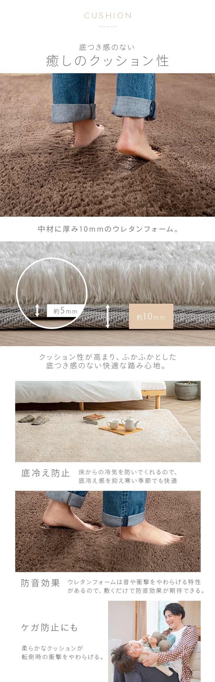 ホットカーペット+シャギーラグ 200×250cm SGR-2025 グリーン4