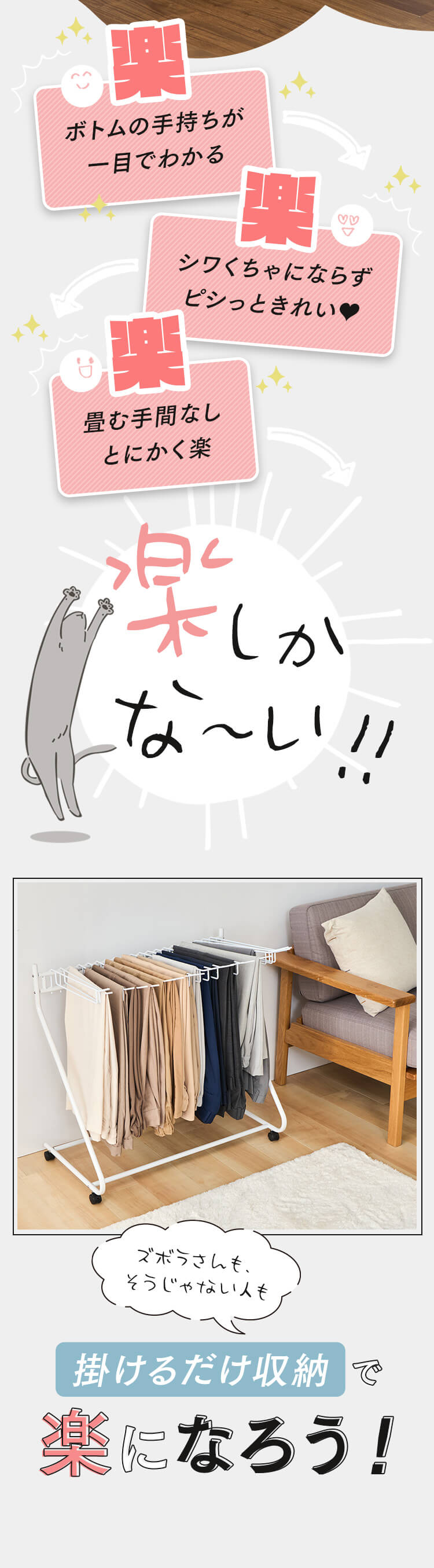 スラックスハンガー 20本掛け SLKH-43 ブラック 7181505 │アイリス