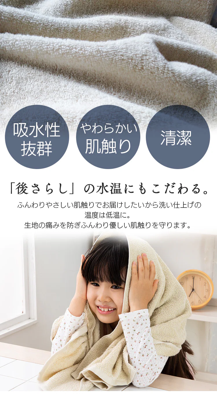 【4枚】 フェイスタオル スモーキーブルー 【代引き不可】2