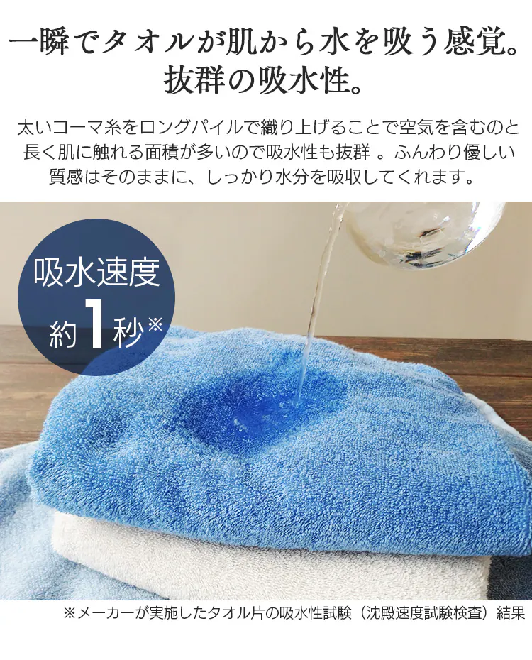 【4枚】 フェイスタオル スモーキーブルー 【代引き不可】4