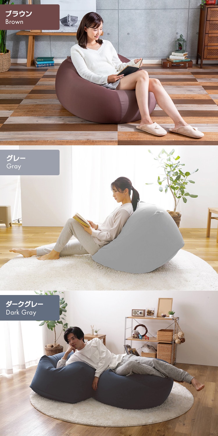 ビーンズMAXスクエア ビーズクッション ブラウン【プラザセレクト ビーンズMAXスクエア ビーズクッション ブラウン【プラザセレクト