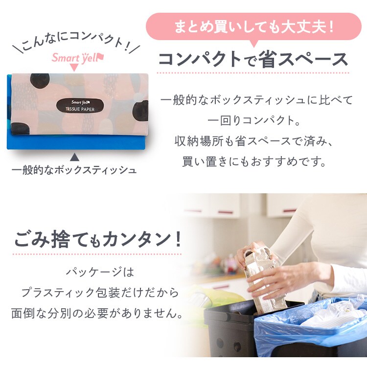 【50パック】 ティッシュ ソフトパック 300枚 (150組) 5パック×102