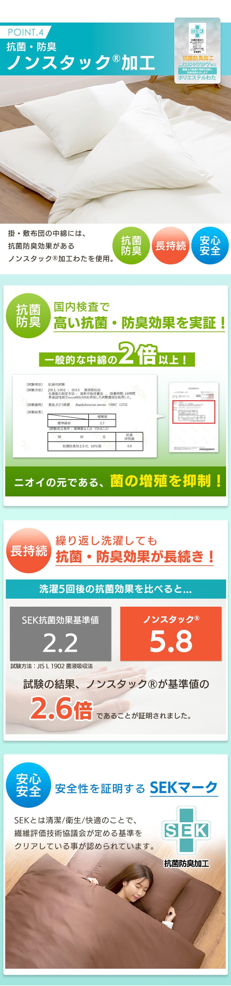 【7点】 布団セット シングル 抗菌防臭 【プラザセレクト】5