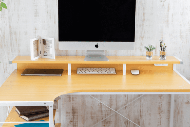 机 デスク PCデスク L字 LDK-1279 ナチュラル4