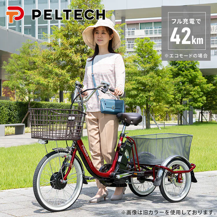 【完成品】電動三輪車 20インチ TDRー163 ベージュ 【直送】【時間指定不可】【プラザセレクト】【代引き不可】2