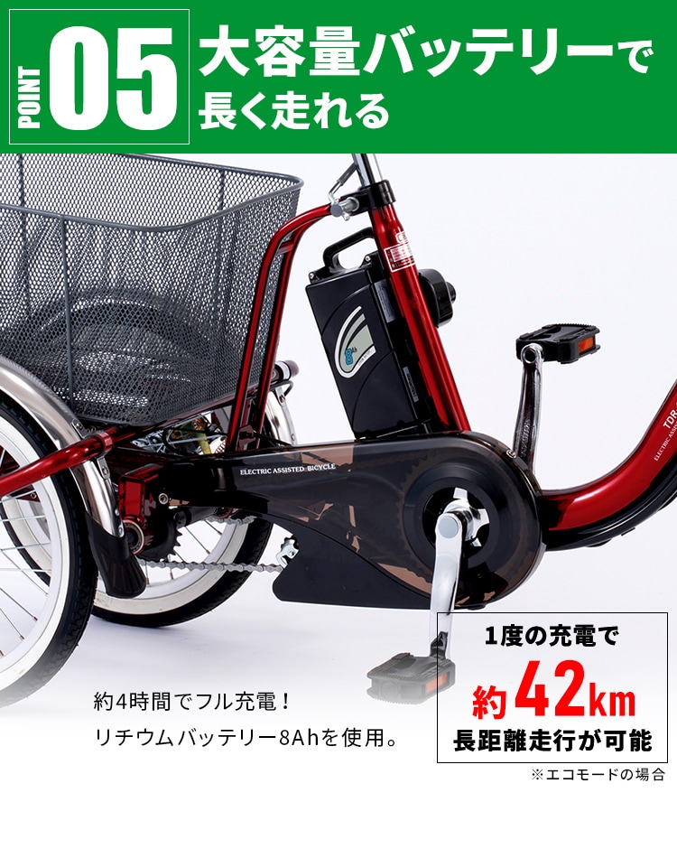 完成品】電動三輪車 20インチ TDRｰ163 プレシャスネイビー