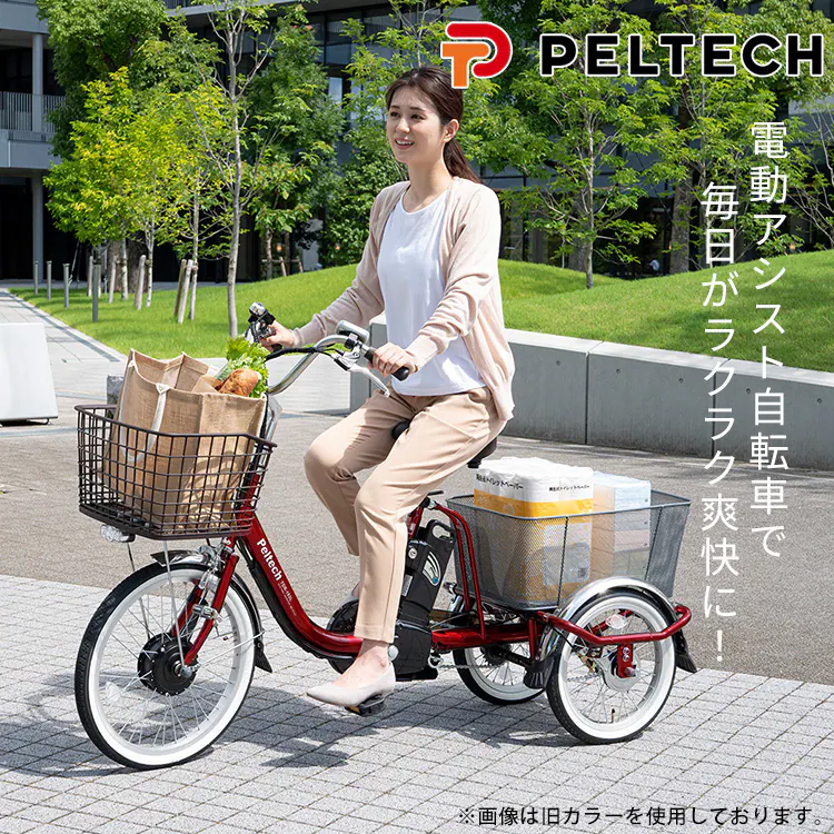 【完成品】電動三輪車 20インチ TDRー163 ベージュ 【直送】【時間指定不可】【プラザセレクト】【代引き不可】10