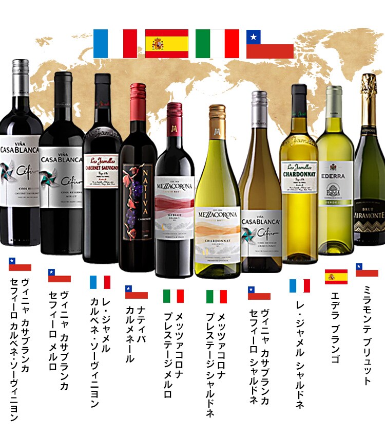 ワールドワインバラエティ 10本セット 【時間指定不可】【代引不可】【同梱不可】【プラザセレクト】【プラザマーケット】  7192186│アイリスプラザ│アイリスオーヤマ公式通販サイト