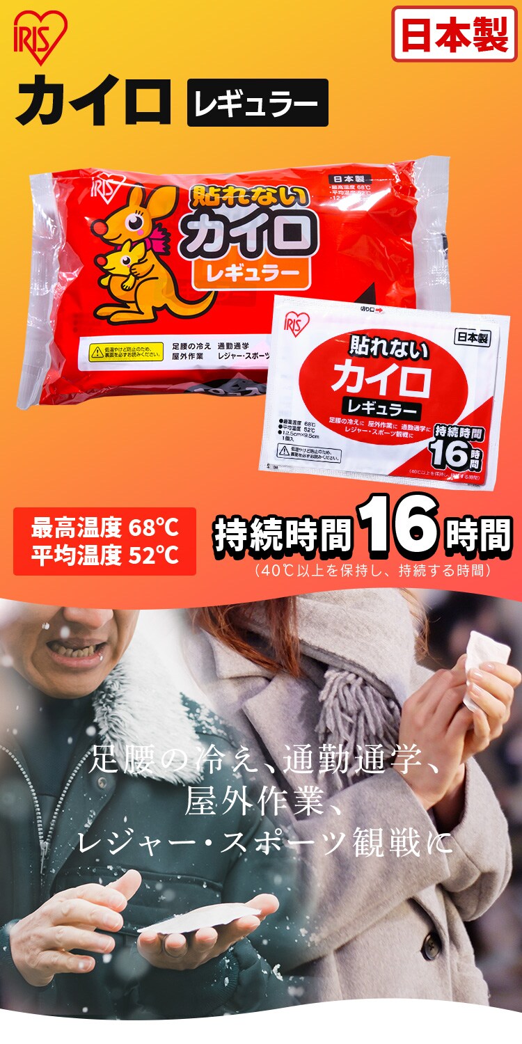 【10枚】カイロ 貼らない レギュラーサイズ 10枚入0