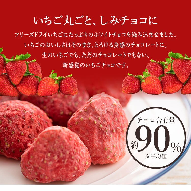 【メール便】【2個】 いちごのホワイトチョコ 含浸チョコ 90ｇ【代引き不可】2