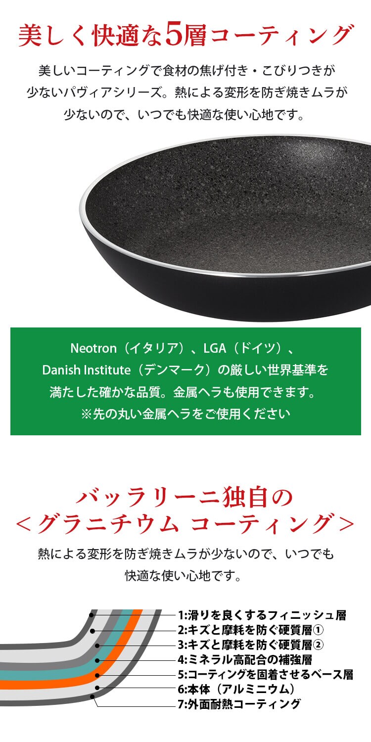 フライパン 20cm ガス火 バッラリーニ パヴィア イタリア 75001-776-0 2