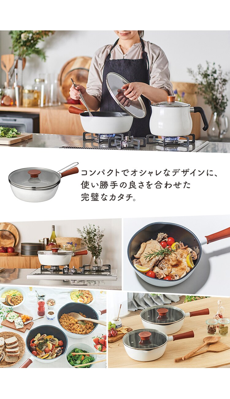 和平フレイズ 和平フレイズ マルチフライパン 24cm IH対応 深型 ガラス蓋 ザル付 ホワイト RB-2166  12