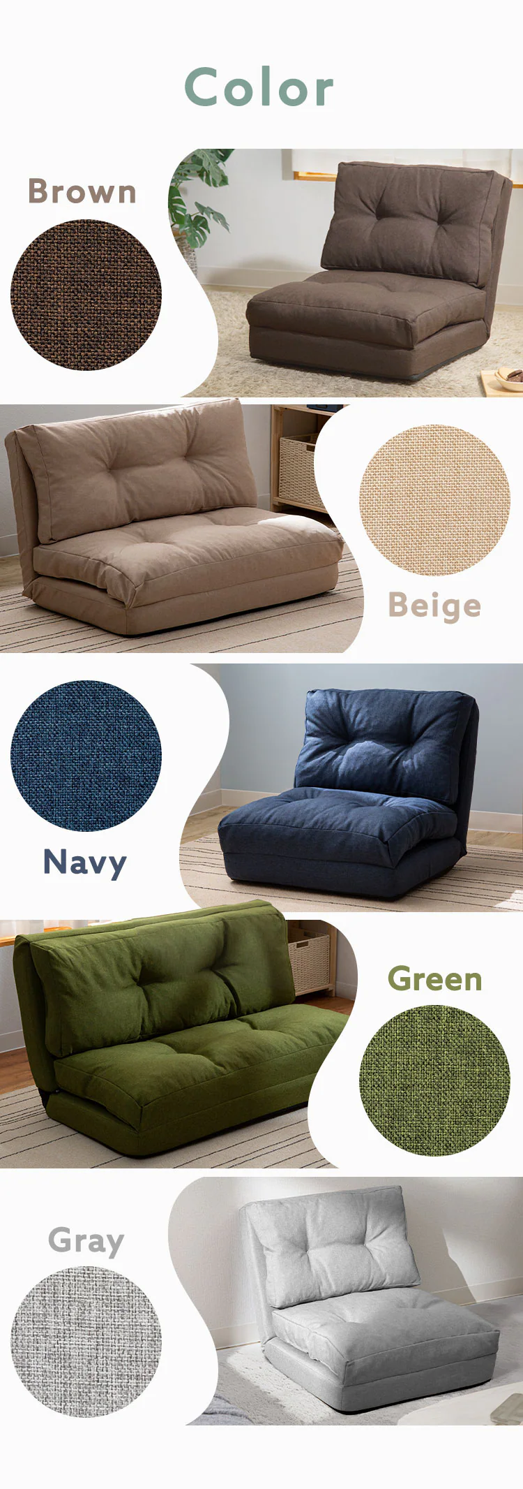 ソファ 1人掛けワイド 幅90cm 3WAY CG-4A-90 ブラウン9