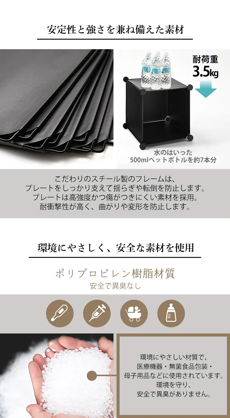 収納ボックス 折りたたみ 9点セット 0406610 ブラック 6