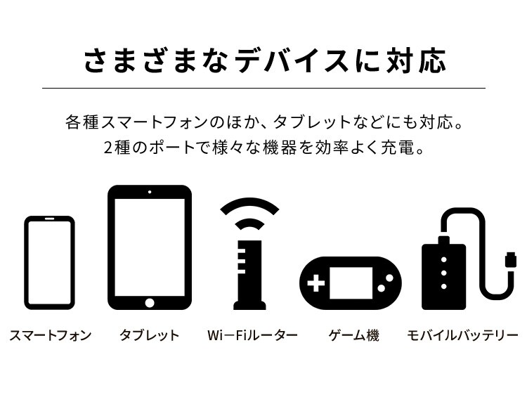 充電器 USB 2ポート IQC-C122 ブラック (Type-AA) 2