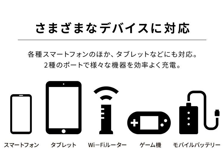 充電器 USB 2ポート IQC-C202 ブラック (Type-A/ Type-C) 2
