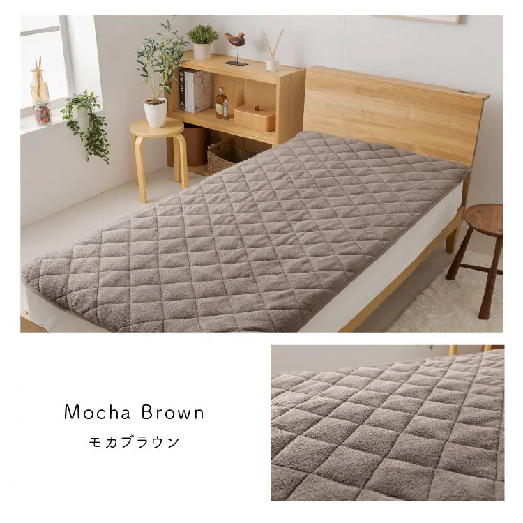 【2点で5%OFFクーポン】シープ調ボア敷きパッド シングル 洗濯可 アイボリー 10